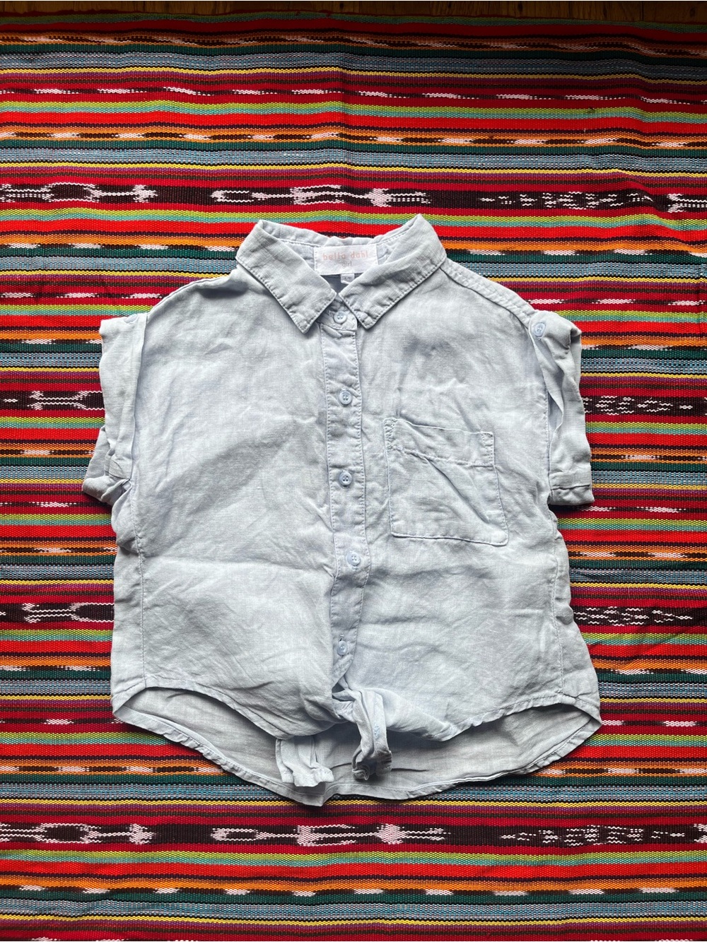 Bella Dahl Light Blue Linen Shirt with Collar